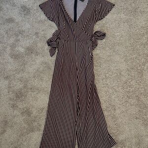 Lipsy Black and White Striped Jumpsuit
